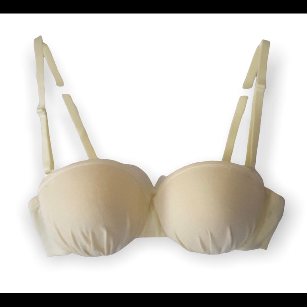 Neon Yellow Padded Bra Cotton Strapless Bra